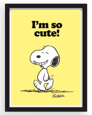 Peanuts Snoopy ‘I’m so cute!’ Framed Print