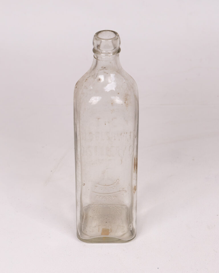 Vintage Old Bushmills Distillery Glass Bottle, Irish Whiskey, ESTD 1784
