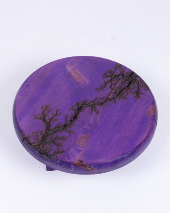 ‘Fractal Purple Wooden Mini Side Table’ by The Lightning Shack