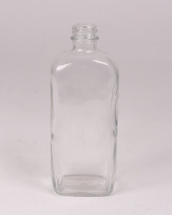 Simple Clear Glass Bottle, Square Body, Modernist Design, Home Decor