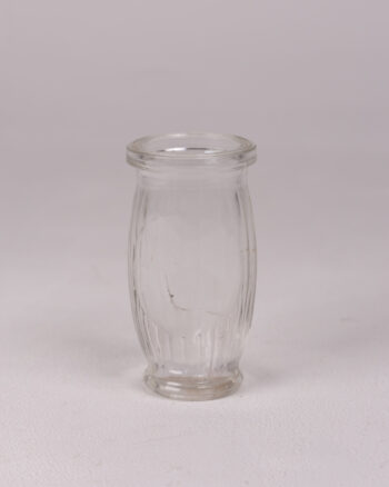 Vintage Clear Glass Vertical Ridged Jar – Small