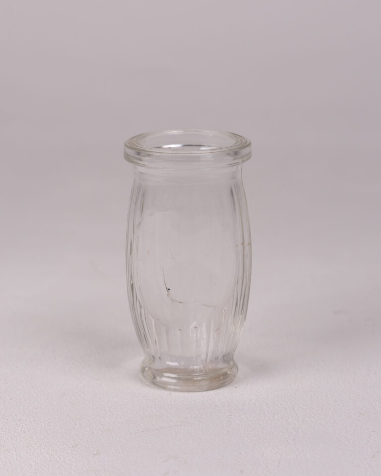 Vintage Clear Glass Vertical Ridged Jar - Small