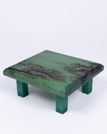 ‘Fractal Wooden Green Mini Side Table’ By The Lightning Shack
