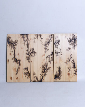‘Set of Three Fractal Wooden Electric Slabs’ By The Lightning Shack