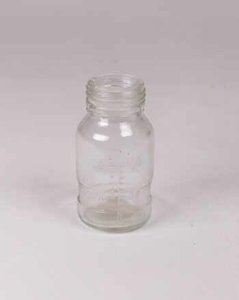 Vintage Style Clear Glass Bottle with Measurement Markings