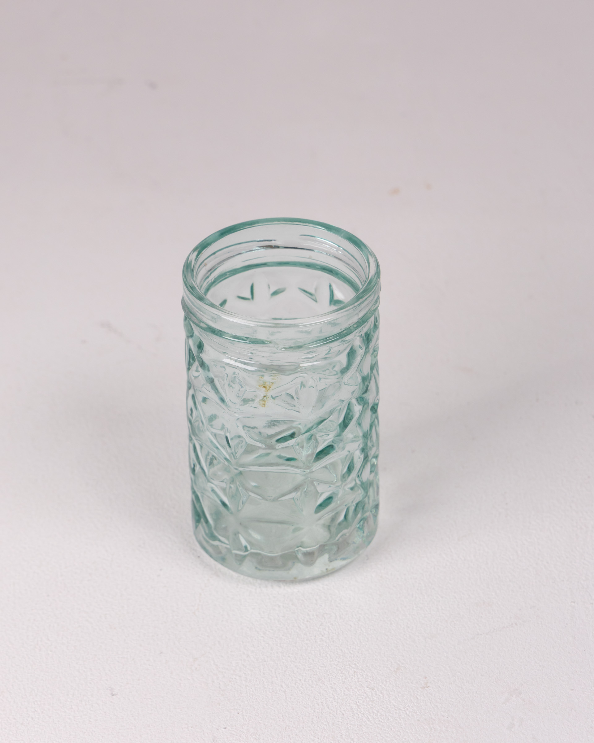 Turquoise Quilted Glass Vase, Decorative Flower Holder, Home Decor