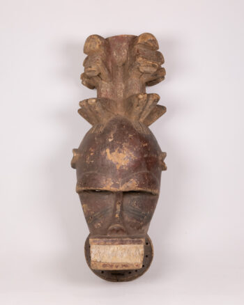 Hand Carved Tribal Style Wooden Wall Mask, Rustic Home Decor