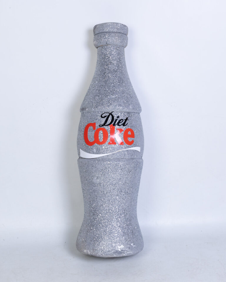 Novelty Diet Coke Bottle Ornament, Silver Glitter Finish