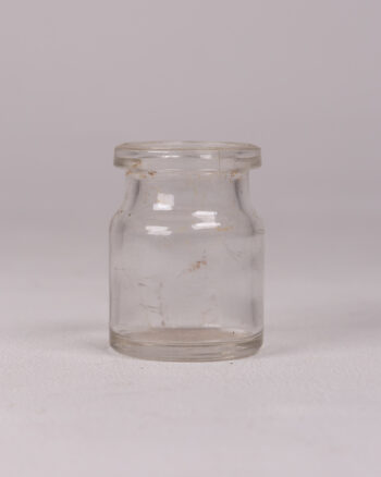 Small Clear Glass Apothecary Style Storage Jar with Round Body
