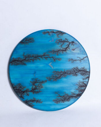 ‘Blue Circle Fractal Wooden Board’ by The Lightning Shack