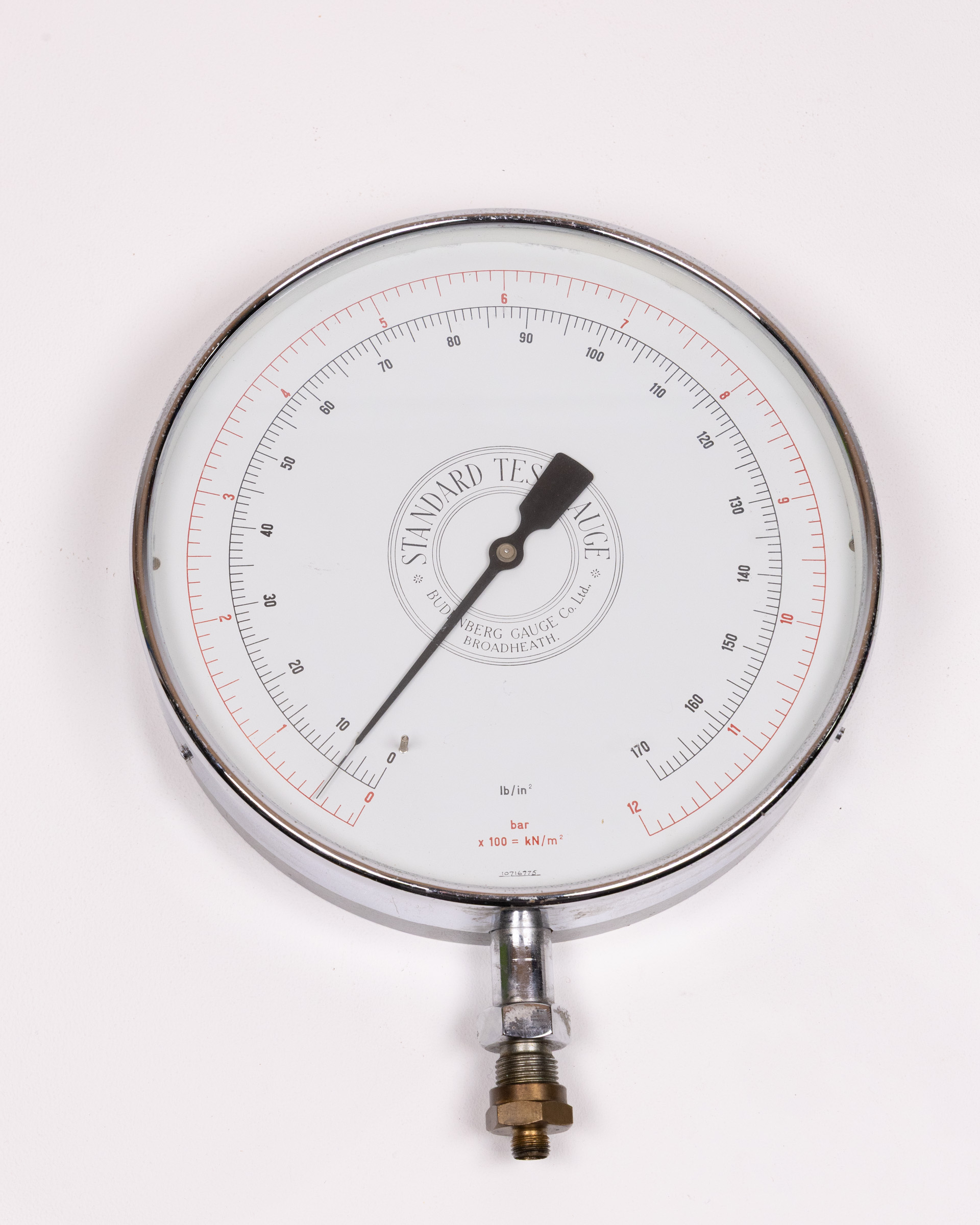 Budenberg Standard Test Pressure Gauge, Vintage Industrial Decor