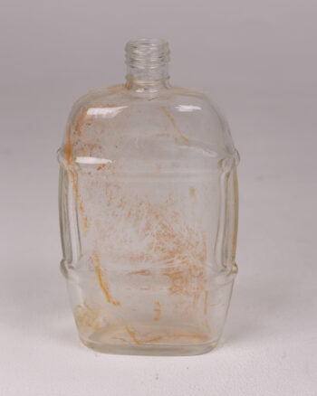 Vintage Clear Glass Decorative Barrel Bottle, Small