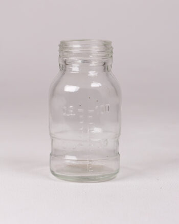 Vintage Style Clear Glass Bottle with Measurement Markings
