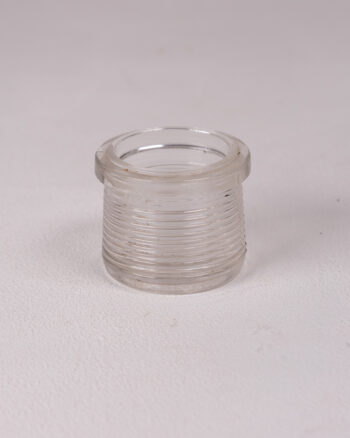 Vintage Clear Ribbed Glass Jar with Flared Rim – Small