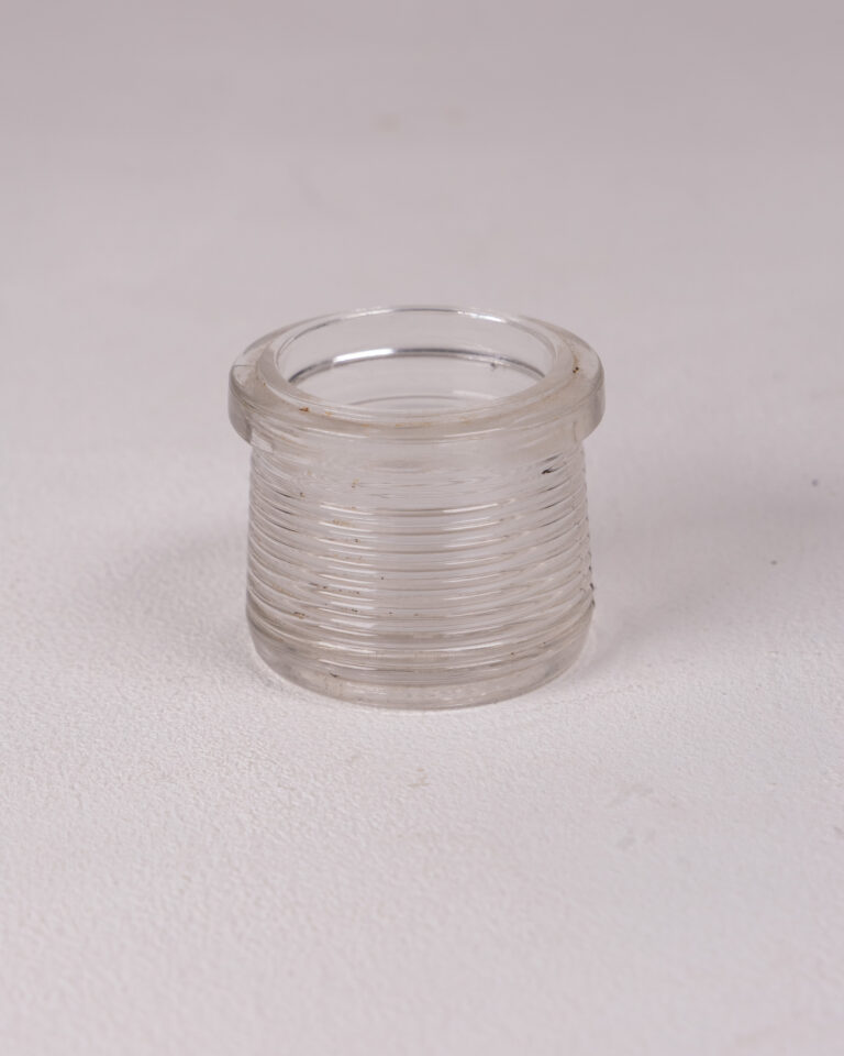 Vintage Clear Ribbed Glass Jar with Flared Rim - Small