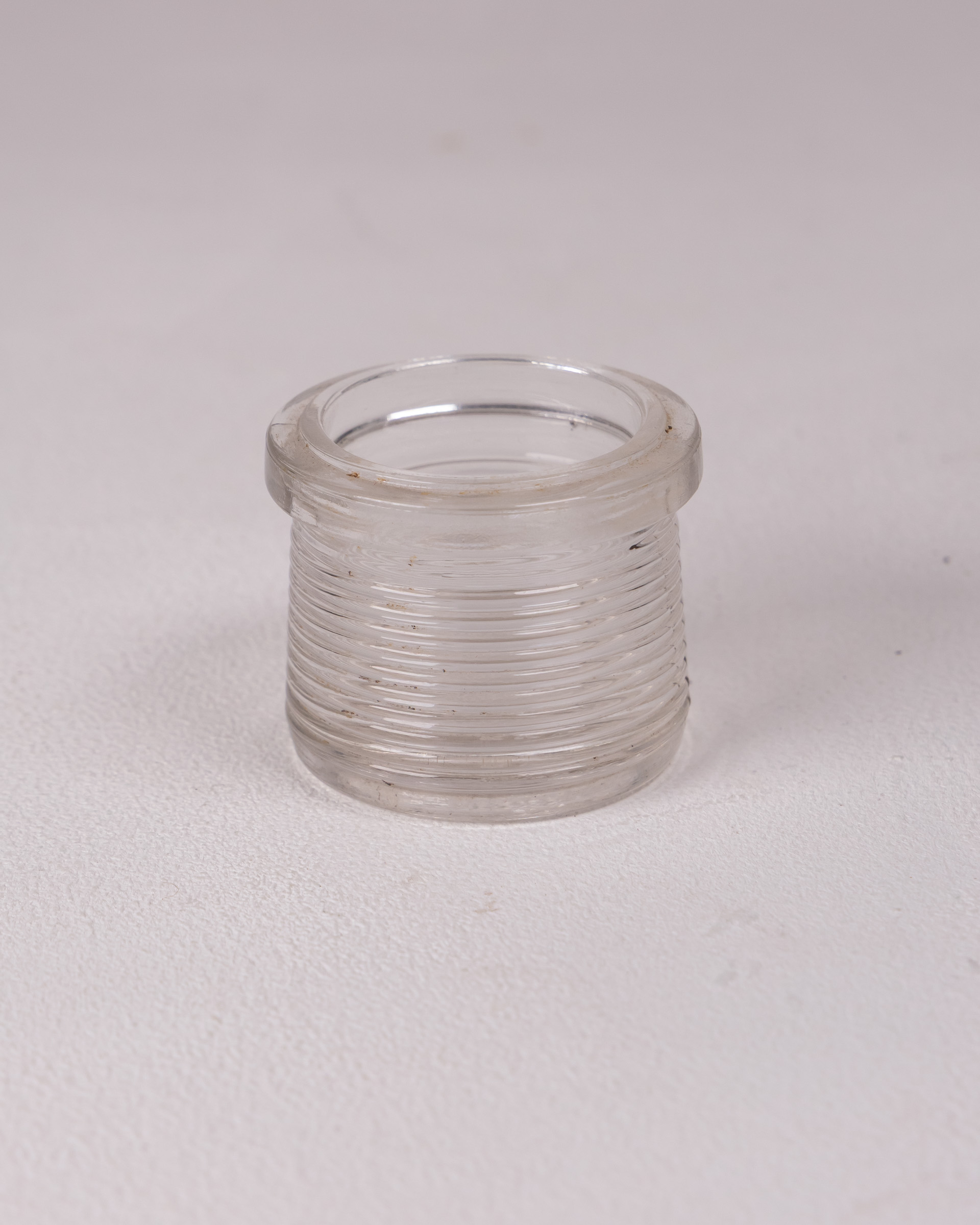 Vintage Clear Ribbed Glass Jar with Flared Rim – Small