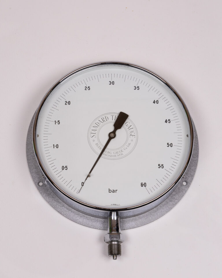 Vintage Budenberg Standard Test Pressure Gauge, Steel & Chrome, Barometer