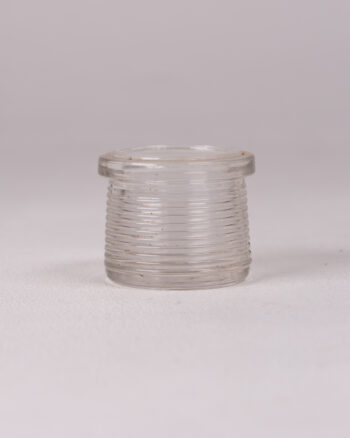 Vintage Clear Ribbed Glass Jar with Flared Rim – Small