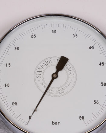 Vintage Budenberg Standard Test Pressure Gauge, Steel & Chrome, Barometer