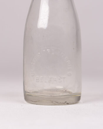 Vintage Ulster Creameries Belfast Embossed Clear Glass Milk Bottle