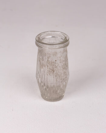 Vintage Clear Glass Ribbed Bottle Vase – Decorative Small