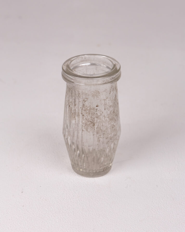 Vintage Clear Glass Ribbed Bottle Vase - Decorative Small