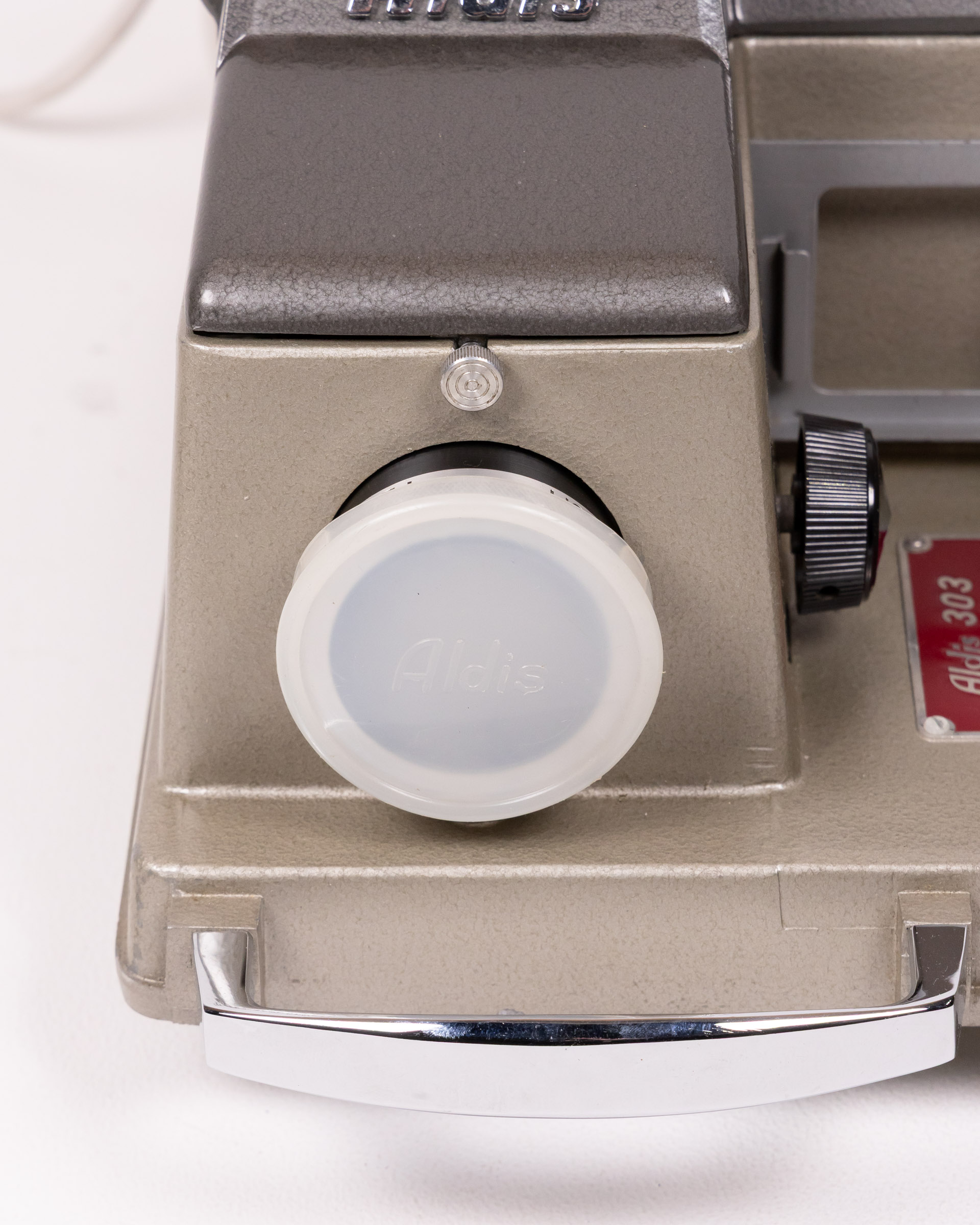 Vintage Aldis 303 Slide Projector, Grey Metal & Chrome, Retro Electronics