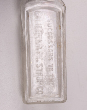 Vintage California Fig Syrup Co Embossed Clear Glass Bottle