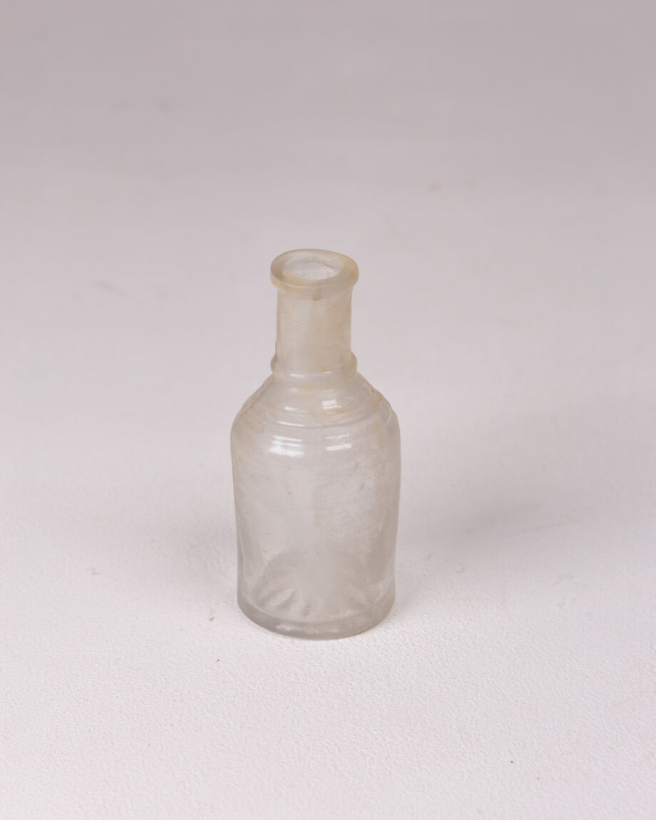 Vintage Clear Glass Bottle with Textured Base - Small