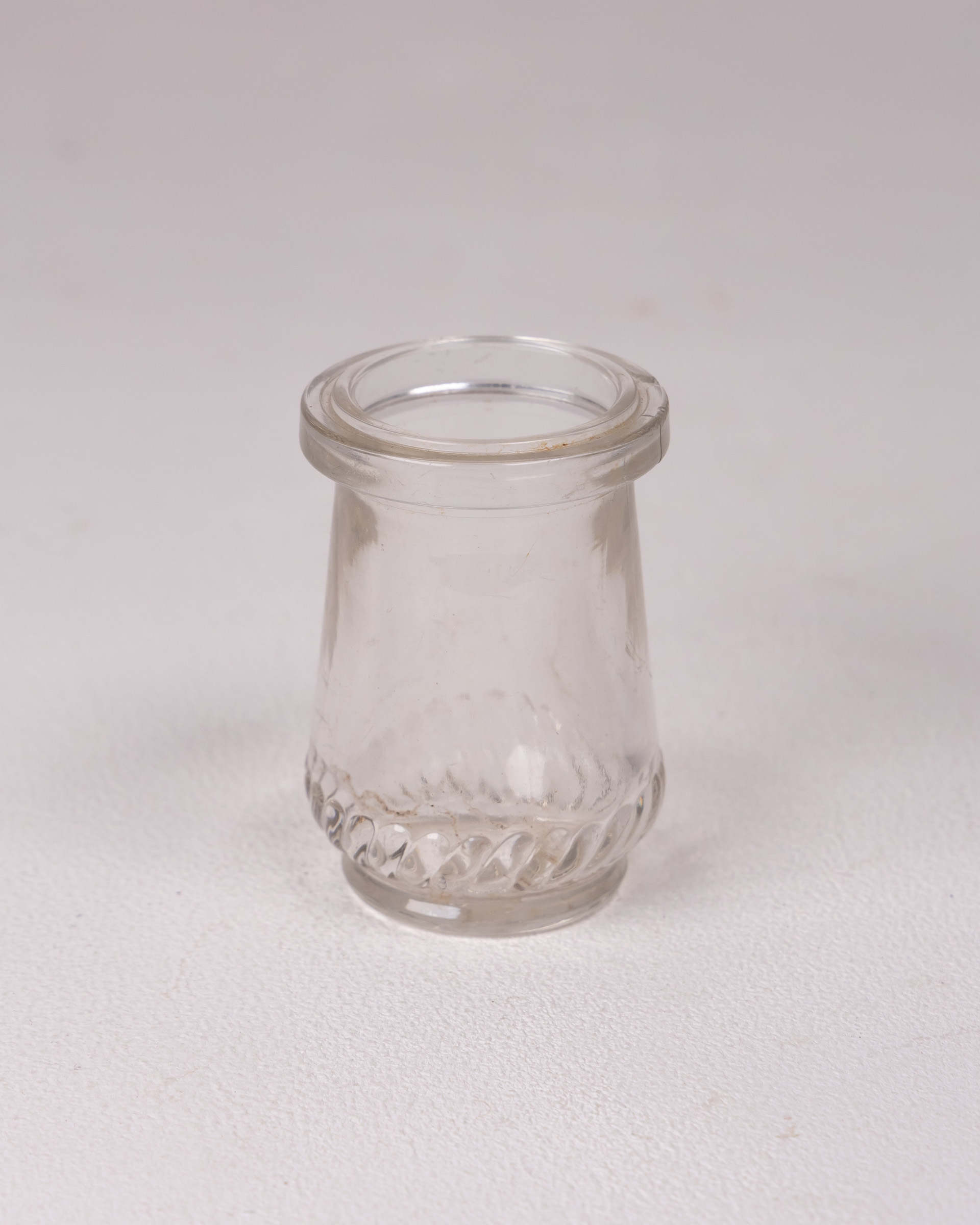 Decorative Clear Glass Jar with Twisted Rope Base – Small