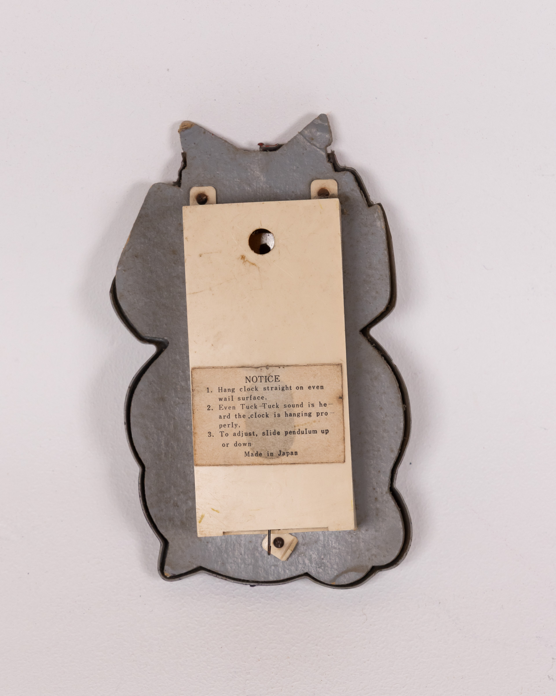 Vintage Novelty Elephant Clock, Grey Plastic with Red Bow, Japan Retro