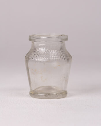 Vintage Clear Glass Small Jar with Textured Band