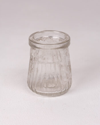Vintage Clear Glass Ribbed Jar for Storage or Decor