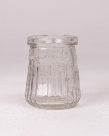 Vintage Clear Glass Ribbed Jar for Storage or Decor