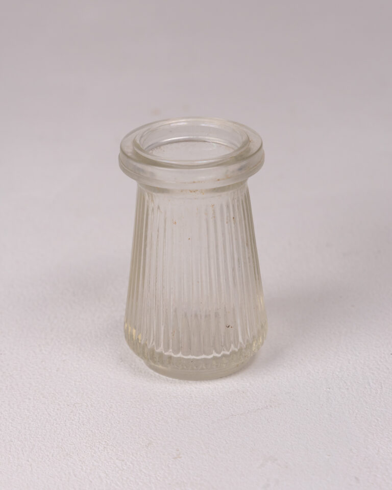 Vintage Clear Glass Fluted Jar with Ridged Design - Small