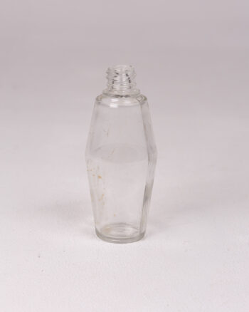 Vintage Clear Glass Faceted Jar with Threaded Neck