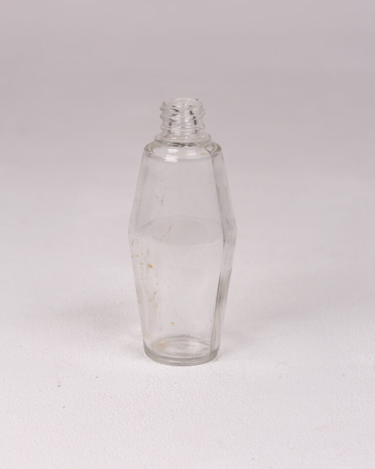 Vintage Clear Glass Faceted Jar with Threaded Neck