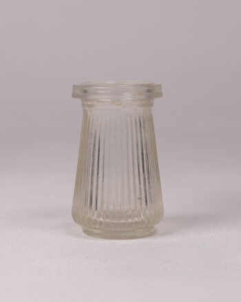 Vintage Clear Glass Fluted Jar with Ridged Design – Small