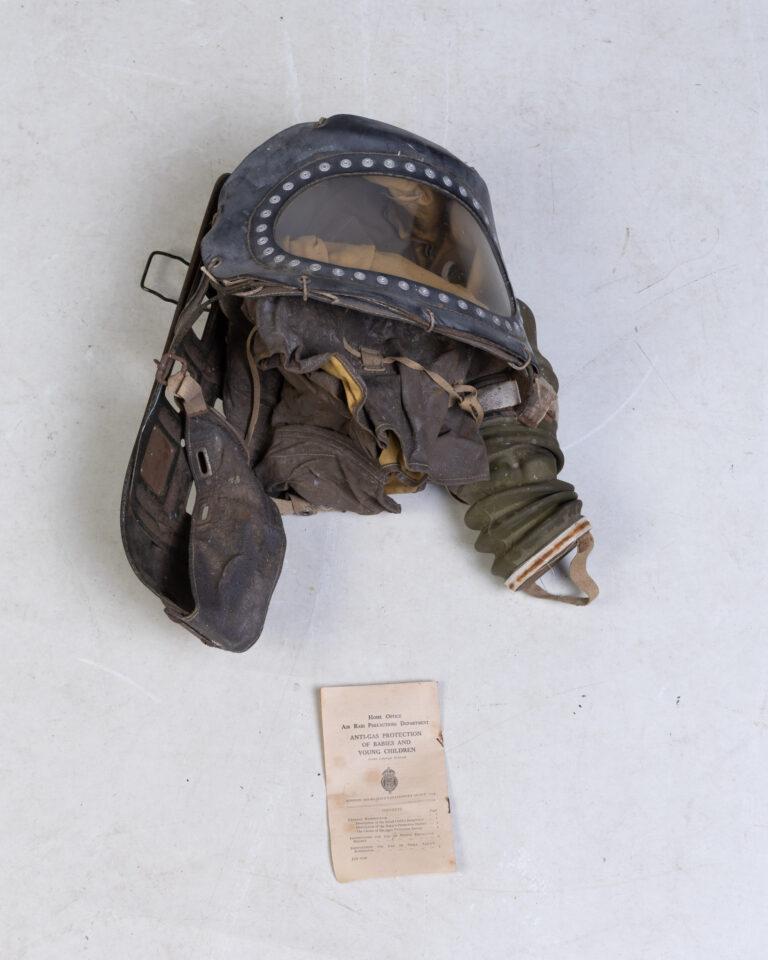 Vintage 1939 Home Office Anti-Gas Protective Helmet & Respirator with Booklet