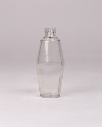 Vintage Clear Glass Faceted Jar with Threaded Neck