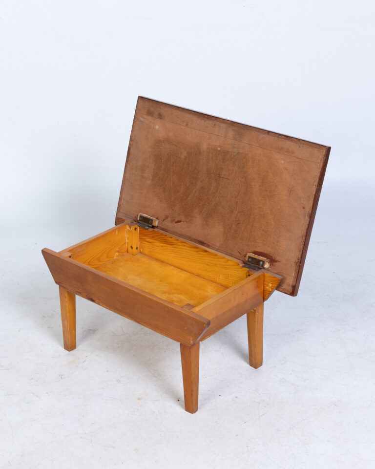 Vintage Small Solid Wood Lift-Top Storage Side Table