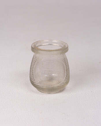 Vintage Clear Ribbed Glass Bottle with Tapered Body – Small