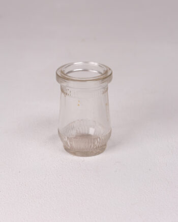 Minimalist Clear Glass Ribbed Jar for Home Decor – Small