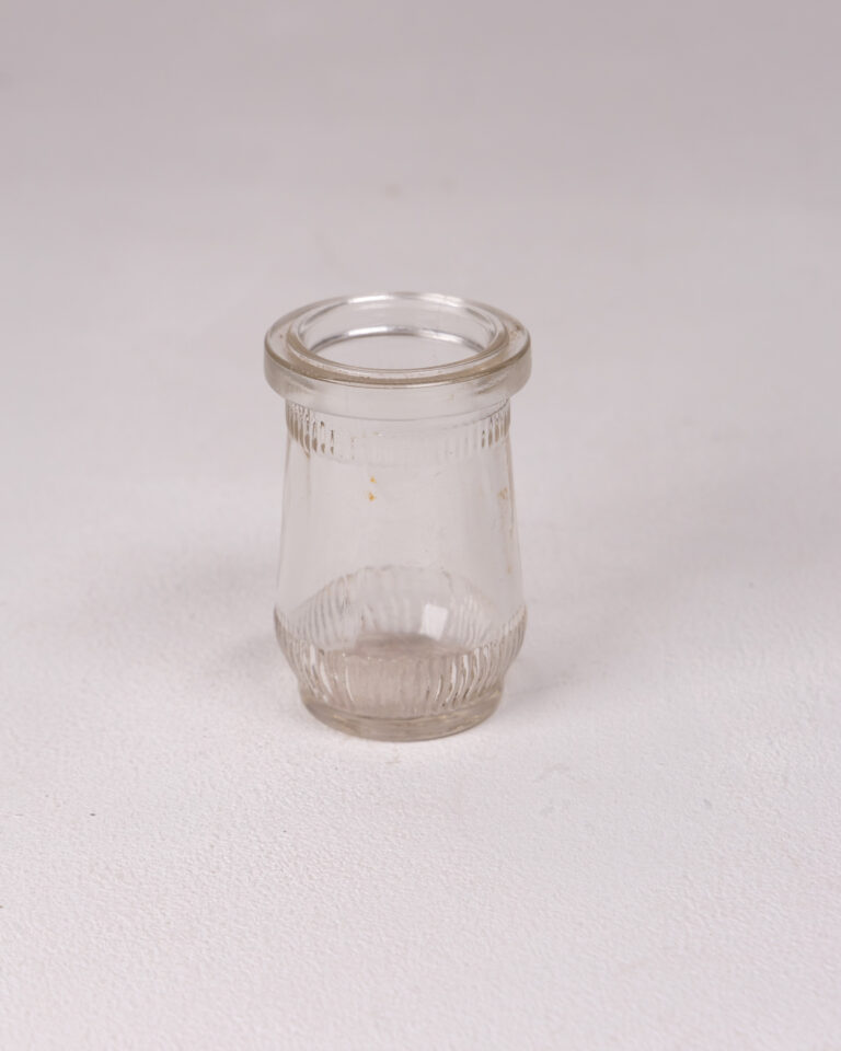Minimalist Clear Glass Ribbed Jar for Home Decor - Small
