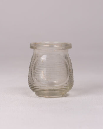 Vintage Clear Ribbed Glass Bottle with Tapered Body – Small