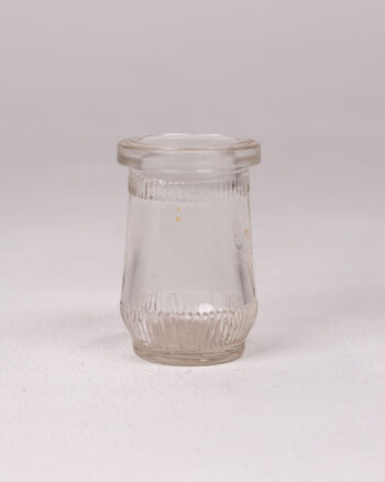 Minimalist Clear Glass Ribbed Jar for Home Decor – Small