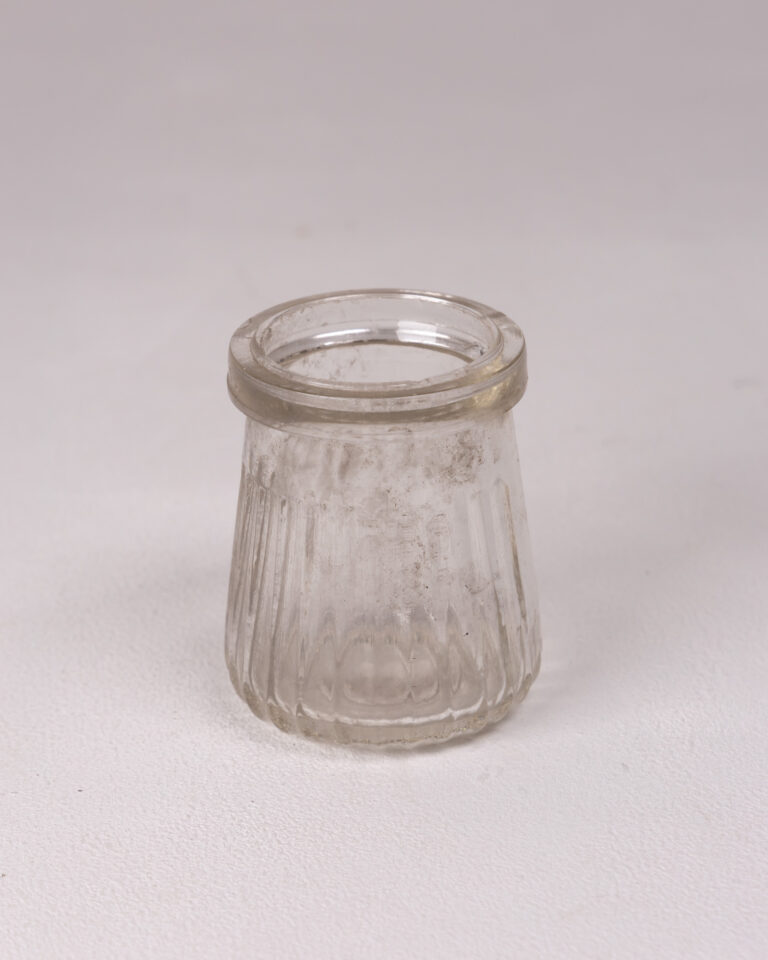 Small Clear Ribbed Glass Jar - Versatile Storage & Decor