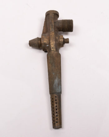 Vintage Solid Brass Industrial Tap Fitting with Aged Patina