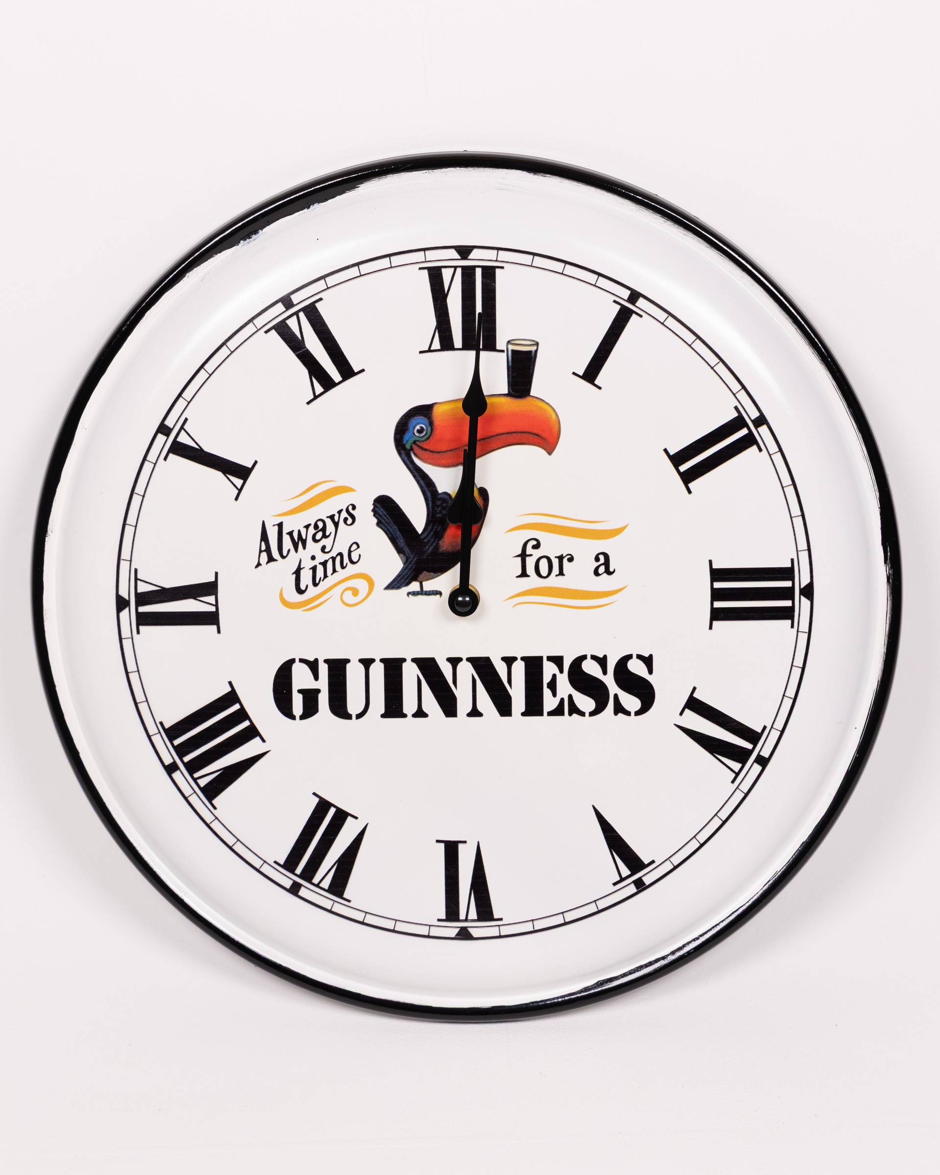 Guinness Toucan Metal Wall Clock, Novelty Home Bar Clock, Irish Decor