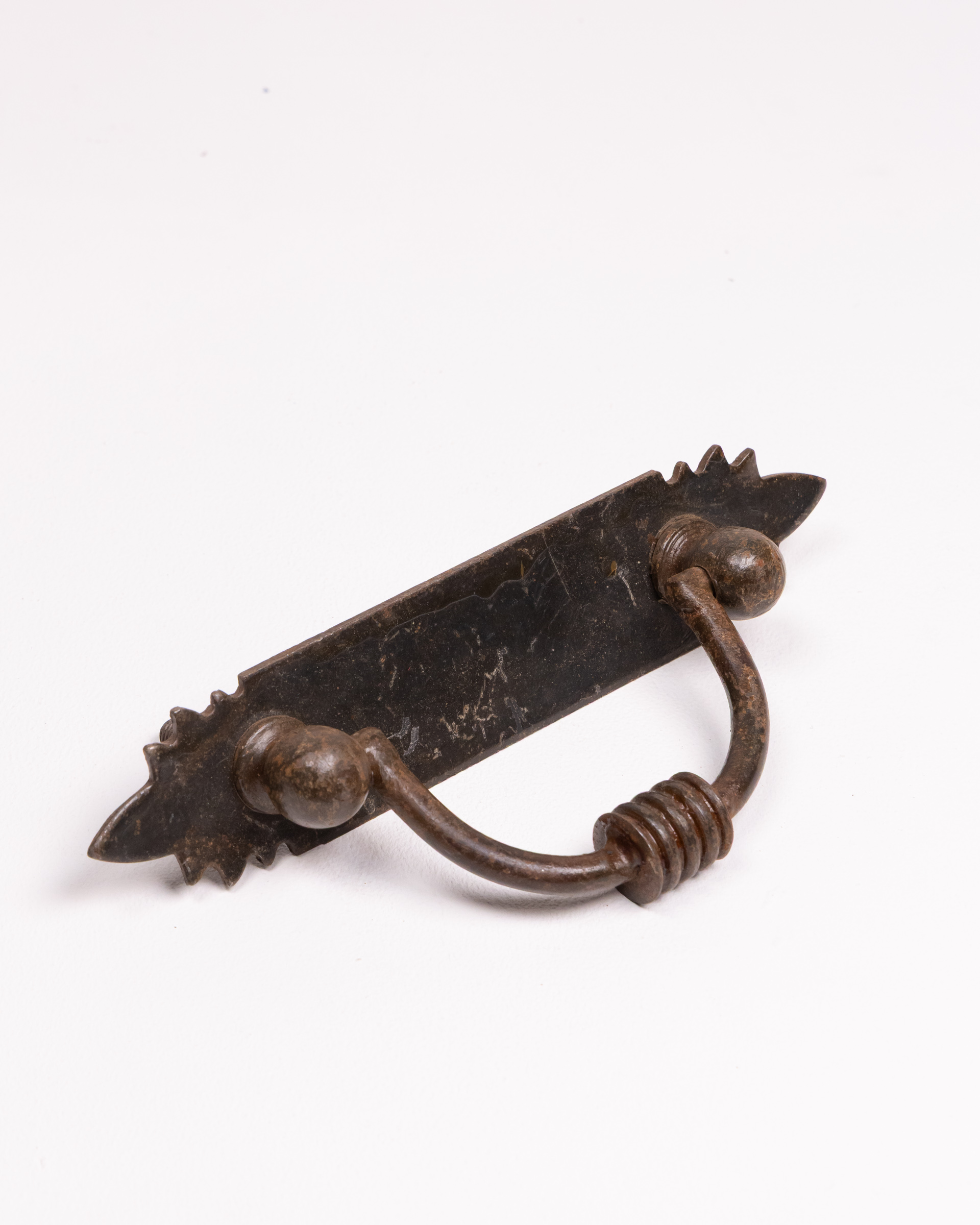 Vintage Cast Iron Cabinet Drawer Pull Handles with Backplates (Set of 8)